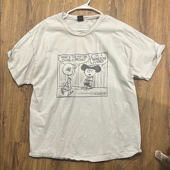 White Graphic T-Shirt with Cartoon Print - Picture 1 of 1